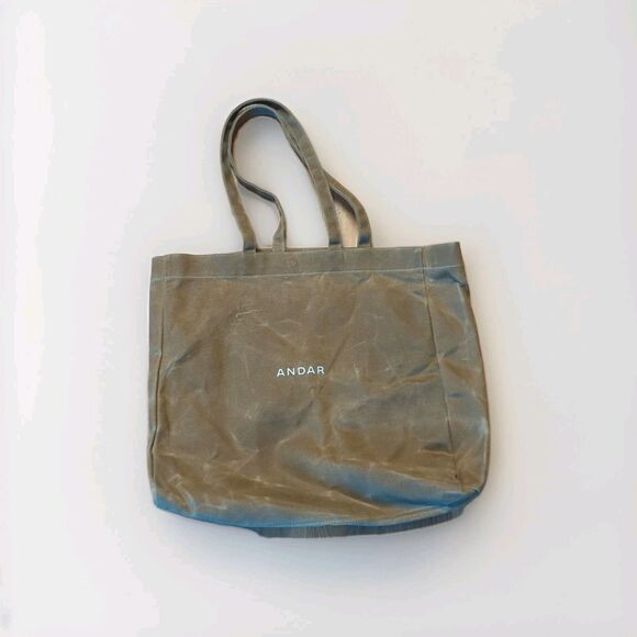 Andar The Shopper Tote Bag Canvas Brown Tan Travel Work Beach - Picture 1 of 6